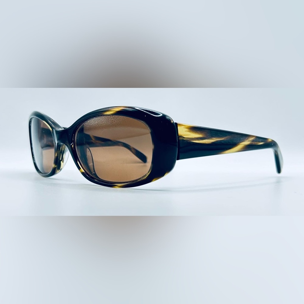 Oliver Peoples Tortoiseshell Brown Oval Sunglasses - Picture 2 of 8